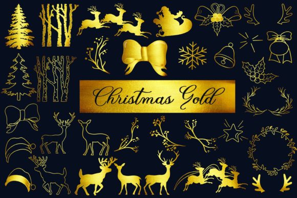 Download Christmas Collection Gold DIY Design PNG - Diy design Collection