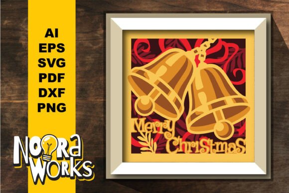 Download Christmas Bells Shadow Box Cricut File - Premium Bundle